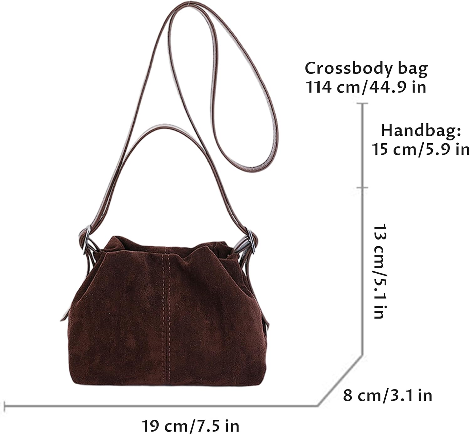 Vintage Handbags, Women Vintage Suede Tote Bag Drawstring Satchel Shoulder Bag Daily Bags, Red..