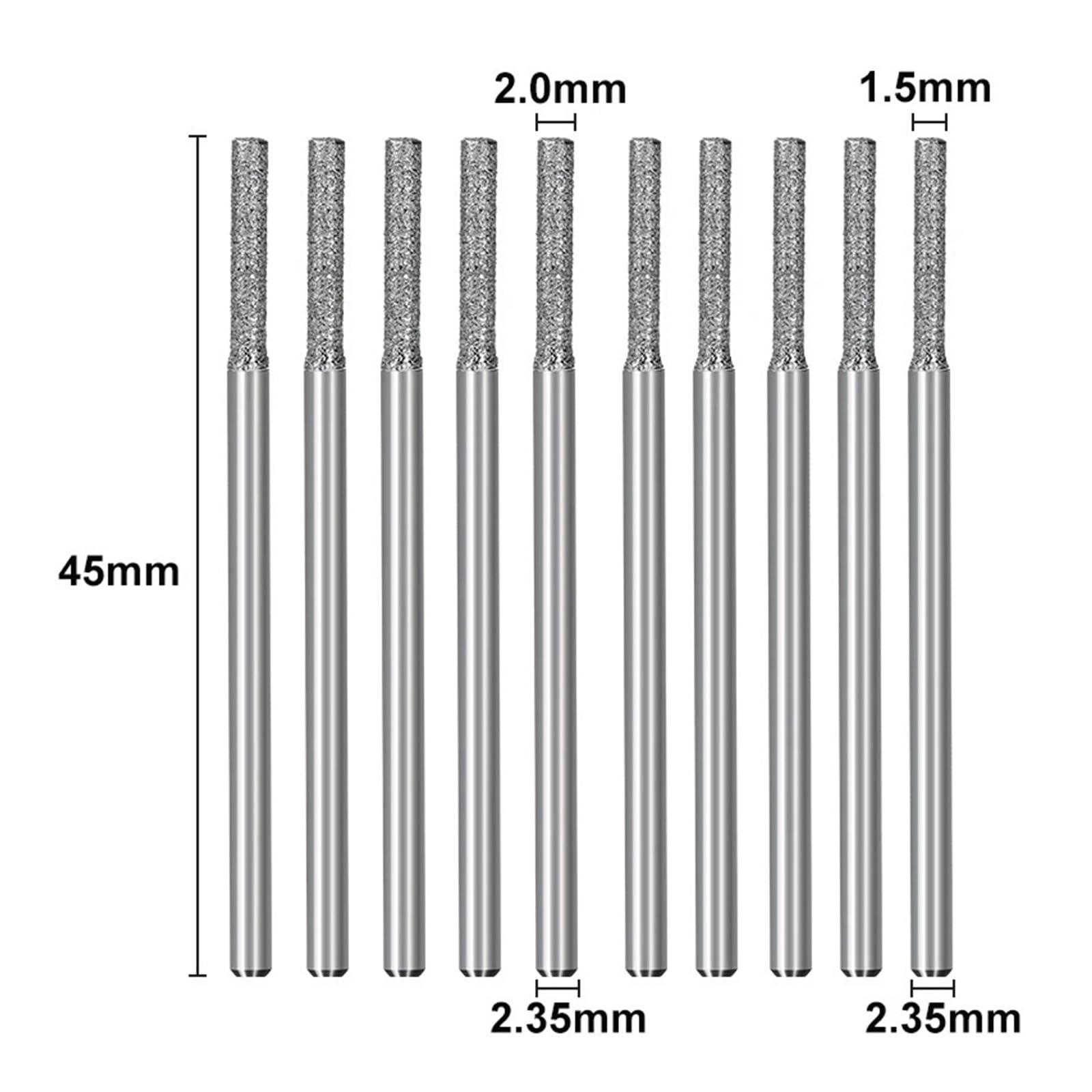 2,35mm Schaft Diamant Schleifen Nadel Gravur Carving Polieren Dreh Werkzeug Set for Hartmetall Grate Werkzeuge Hand Werkzeuge(20pcs 2.0)