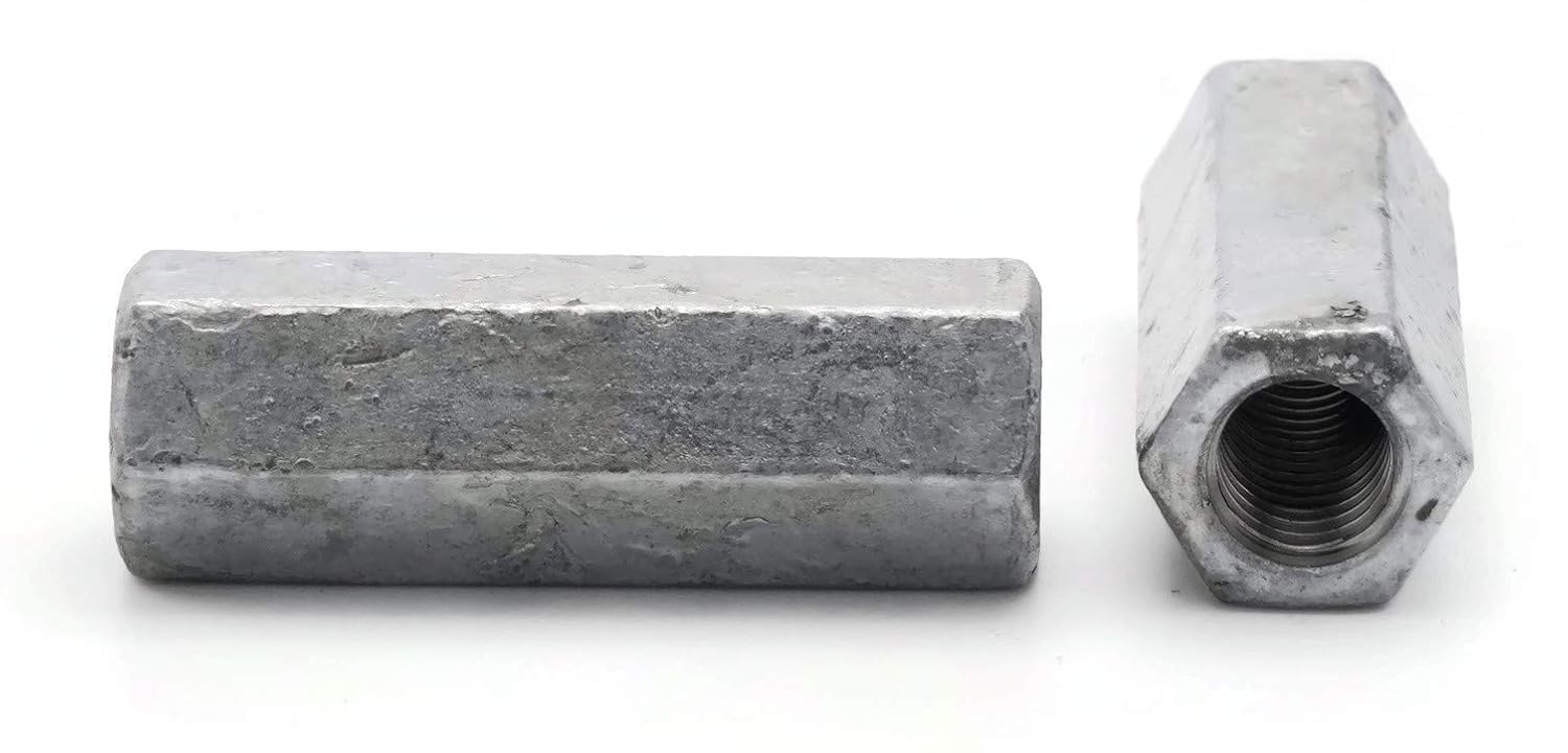 Coupling Nut Hot Dipped Galvanized - 1/2"-13 (11/16" F x 1-3/4" L) - Qty-25