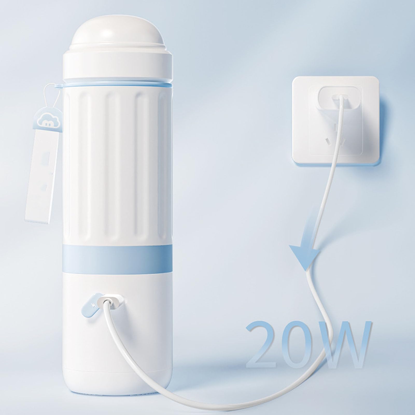 Calientabiberones Portátil, Calienta Biberón De Viaje De Acero Inoxidable De Doble Capa De 500ml Hervidor Eléctrico De Viaje Inalámbrico Y Recargable Por USB Para Leche Materna