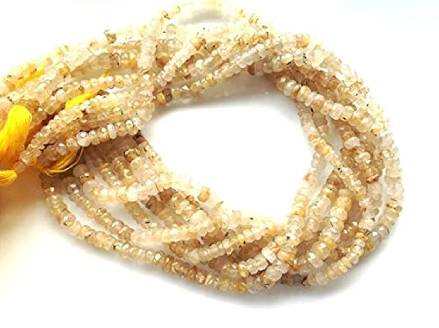 Perles rutile doré 4.5-5mm en fil de 13 pouces pour création bijoux