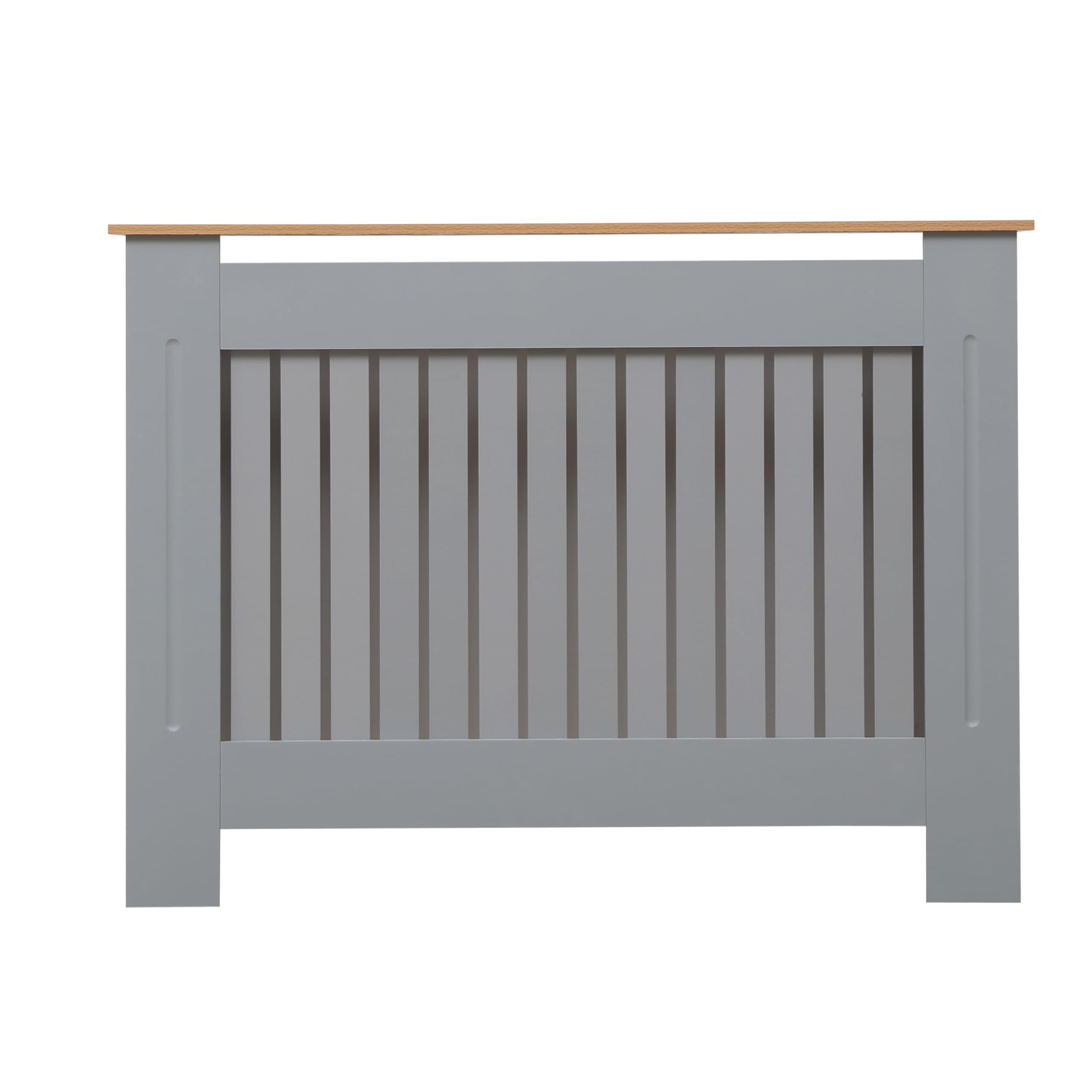 AVC Designs Kensington Radiator Cover Modern MDF Wood White Grey Vertical Slat Living Room Bedroom Hallway Cabinet (Medium Grey/Oak)… — image 1