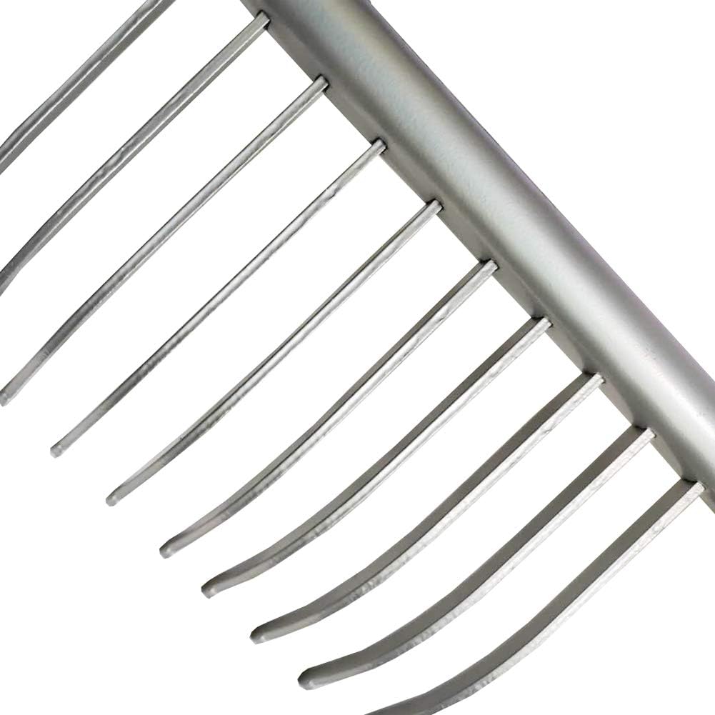 32-Tine Heavy Duty Garden Rake Head Landscape Rake Large Metal Head Only 23-Inch NO Handle (Silver)