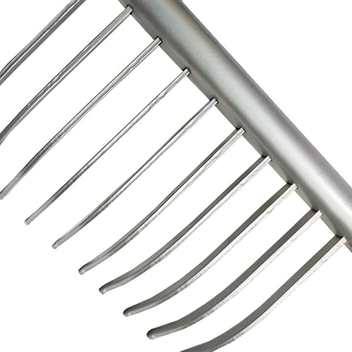 Miniatura 3 de Kids Helper - Rastrillo de jardín de 32 púas (cabeza de metal grande, 23.0in, sin mango), color plateado