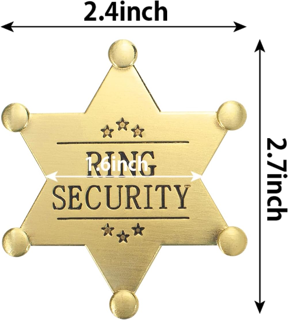 Metal Ring Security Badge, Ring Bearer Gifts Metal Brooch, Ring Security Wedding Accessories Keepsake for Party, Rehearsal, Boys, Youngs, Security Badges for Wedding Souvenirs