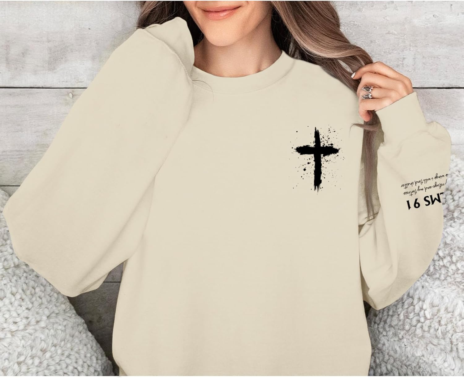 Women Christian Sweatshirt Psalms 91 Jesus Hoodie Religious Faith God Shirt Bible Verse Inspirational Pullover Tops - Image 3
