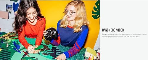 Miniatura 4 de Canon EOS 4000D / Rebel T100 Cámara DSLR con lente de 0.709-2.165 in, tarjeta de memoria de 64 GB, funda, lector de tarjetas, trípode flexible,