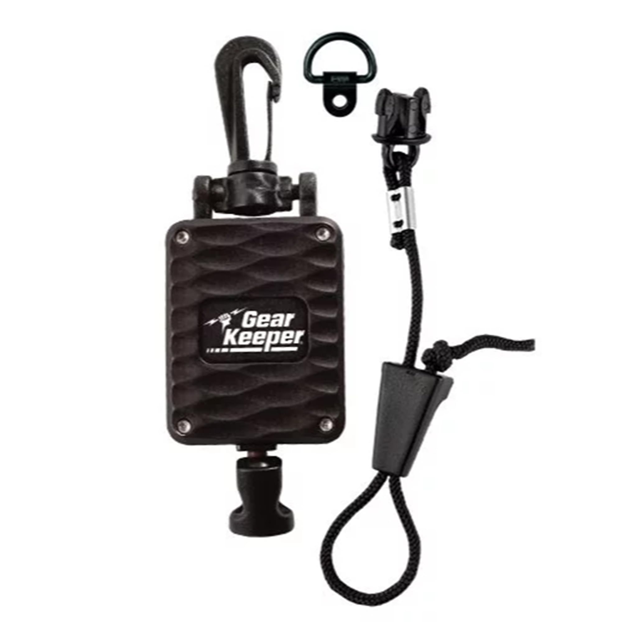 Gear KeeperCB Radio Microphone Keeper - Retractable Mic Holder With Heavy Duty Snap Clip Mount for Truck Radio - CB Radio Accessories With Lanyard & Mounting Hardware - Made in USA (Black)