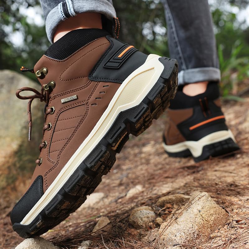 New Men's Boots Fashion Outdoor Hiking Boots Waterproof Leather Men's Work Boot Non-slip Men Desert Ankle Boot Sneakers