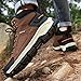SFXLUCART New Men's Boots Fashion Outdoor Hiking Boots Waterproof Leather Men's Work Boot Non-slip Men Desert Ankle Boot Sneakers (Brown,11)