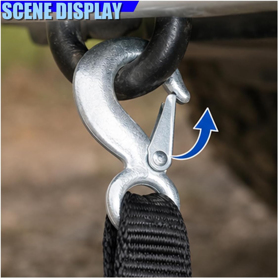 Trailer Winch Strap, 2" x 20' Heavy Duty 10000 lbs Car Tow Rope with Safety Snap Hook, Universal Auto Emergency Towing Strap Replacement for Trucks, SUVs, Boats (Black)
