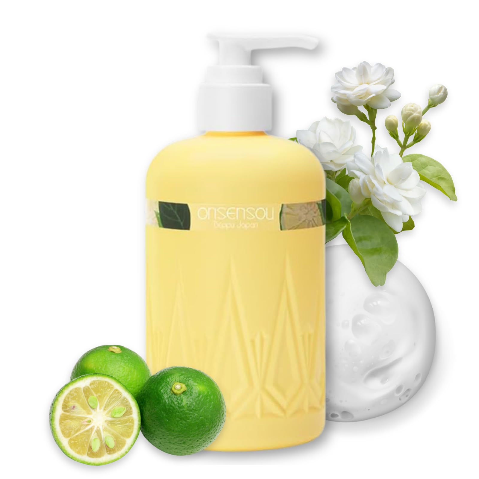 ONSENSOU Moisturizing Body Wash for Dry Skin Women & Men, Full Body Washes with Hot Spring Yeast, Green Algae Extract & AHA from Japan, Natural Body Wash, Daily Use, 10.1 Fl Oz