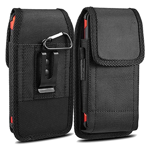 Ceinture Etui vertical,iNNEXT étui en nylon horizontal /vertical clip ceinture Support avec clip Housse de transport pour iPhone 8 Plus / 7 / 6 Plus/Galaxy Note 8 5/Galaxy S8 Plus (Noir)