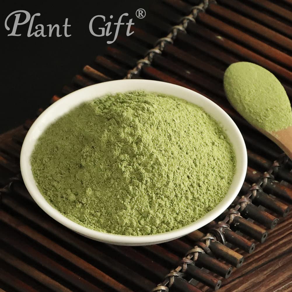 Plant Gift 100% Pure Lotus Leaf Flour 荷叶粉 Polvo natural de hoja de loto, excelente sabor para bebidas, batidos, tostadas, galletas, pasteles y bebidas, 100g / 3.25oz