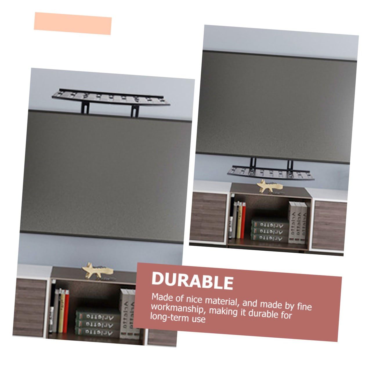 Mensola da Parete per Tv e Router Nero Supporto per Organizer Senza Scaffale Raffreddamento e Stoccaggio per Proiettori e Telecomandi Design Elegante e Resistente