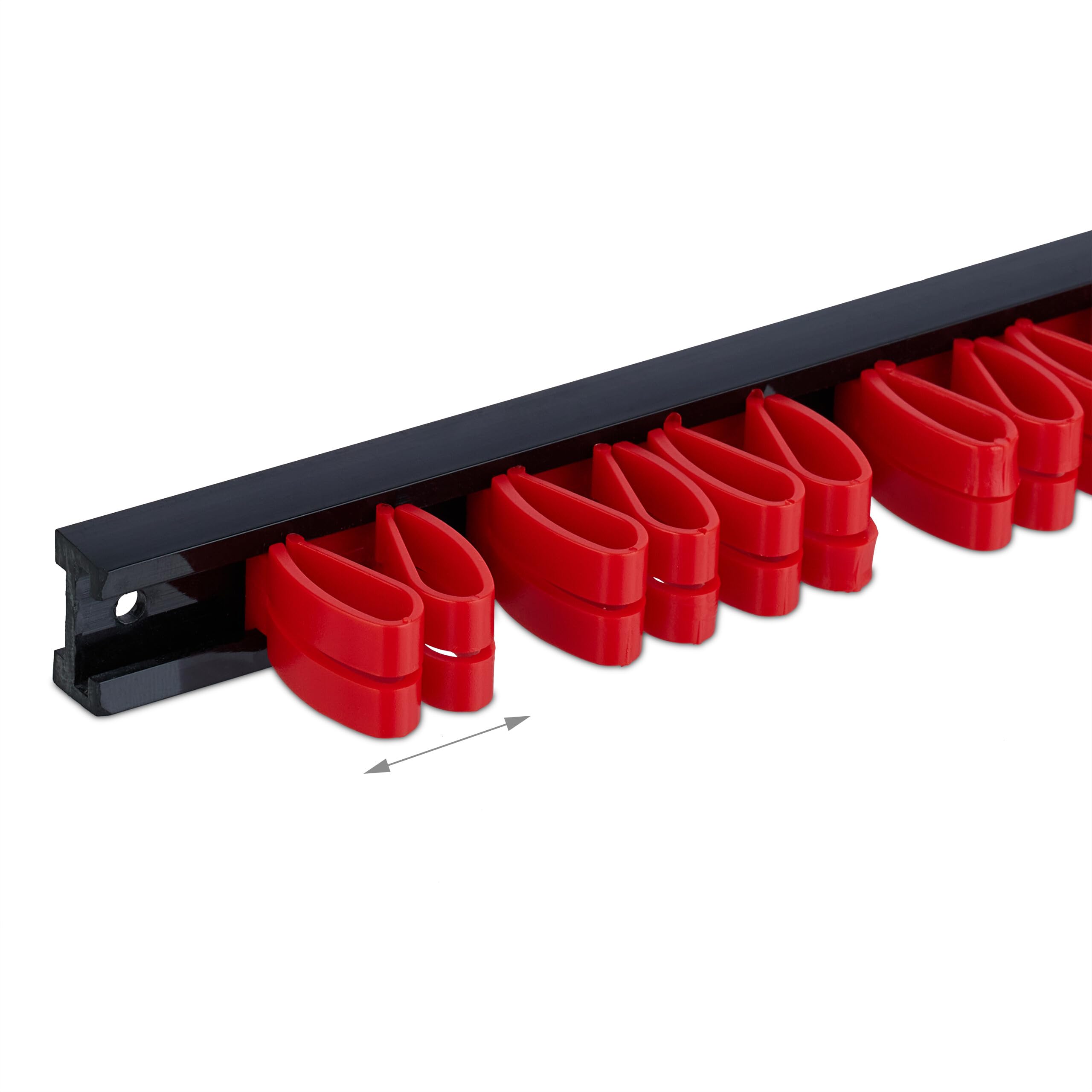 Relaxdays Set 4 Porta Utensili da Parete, Portattrezzi da Muro Ganci Doppi per Attrezzi e Cacciaviti, Plastica Colorata