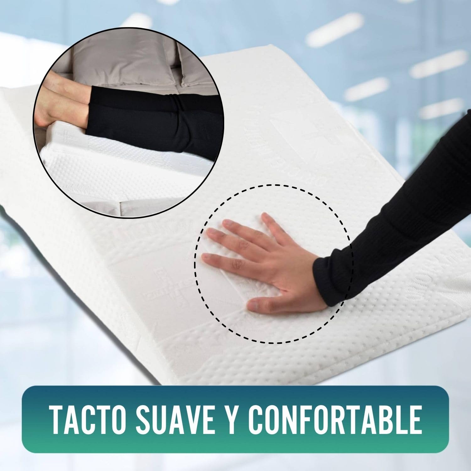 OrtoPrime Cojín Cuña Posicionadora para Cambios Posturales - Cuña antireflujo Adulto - Almohada Cambios Posturales - Cuña Postural para Mayores - Cojín Volteador - Cuña para Cama Adulto, 10652