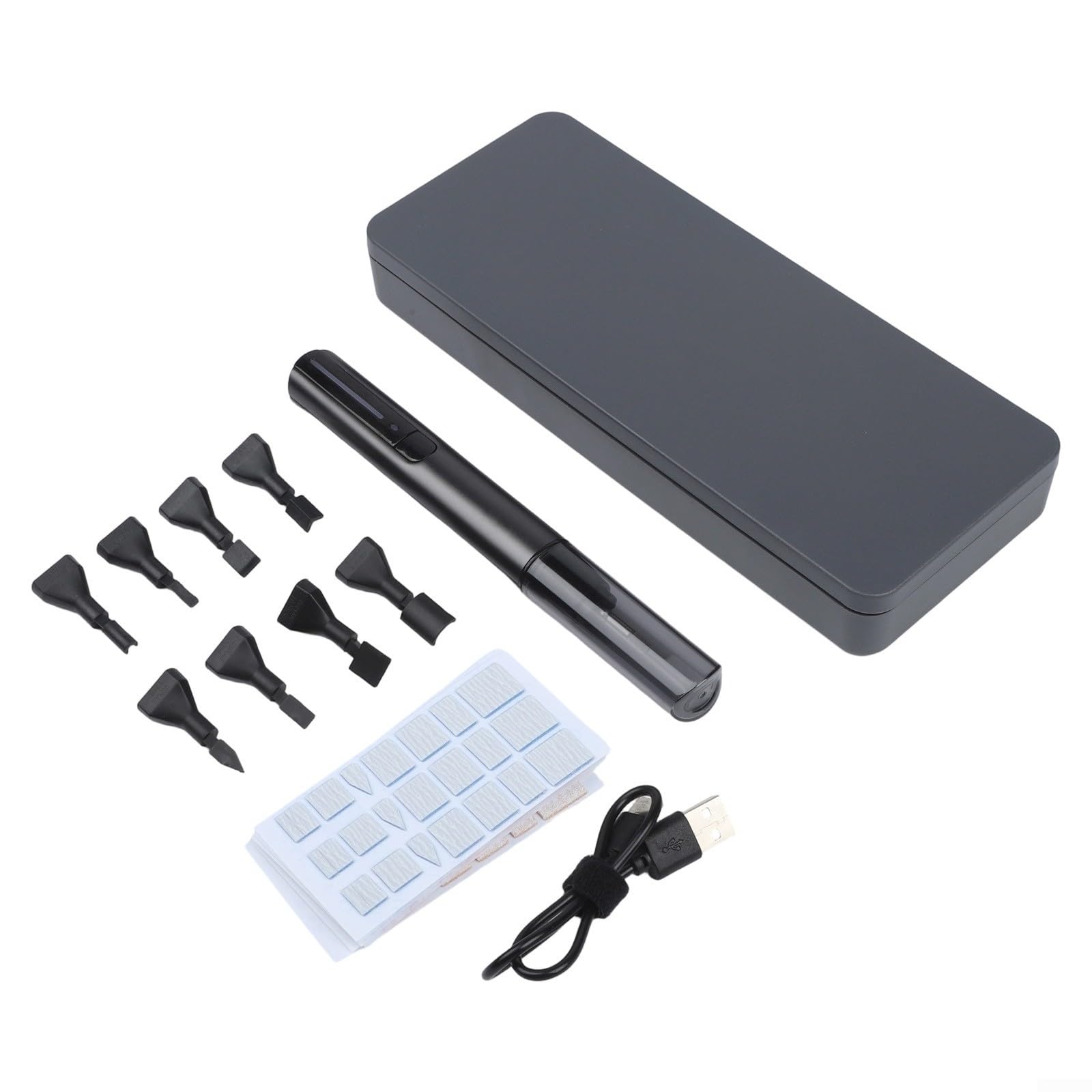 Elektrischer Polierstift Aus Aluminium+Nylon, 5400 U/min, 80Min für akku, 7 Körnungen 180-1200, Für 3D-Druck & Modellbau
