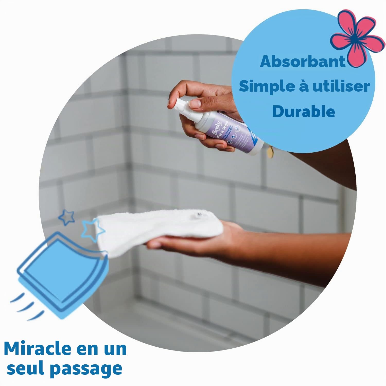Cheeky Wipes - Lot de 25 blanc lingettes pour bébé en coton é - 15 x 15 cm