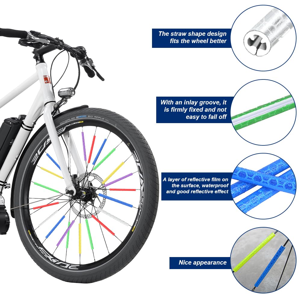Obetuens Ruota per Bici in plastica Colorata per Raggi, Fermagli per Perline, Ciclo, Decorazione Spokey, per Bambini, Ciclo, Decorazioni per Ruote, Colori e Forme Assortiti (Pentagramma da 36 Pezzi