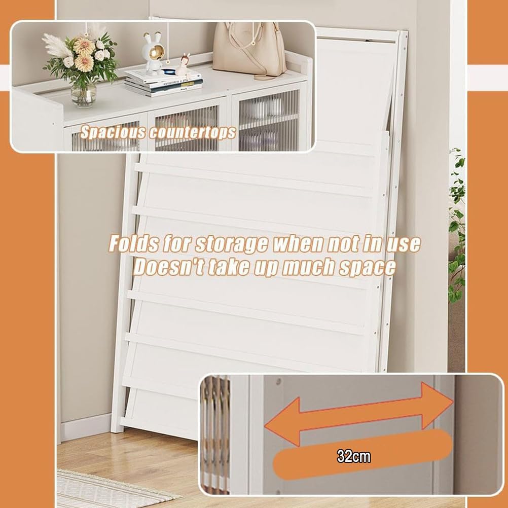 AVSMGP Zapatero Plegable Creativo, Zapatero Independiente De Bambú De 7/8 Niveles- Zapatero Que Ahorra Espacio- Ideal para El Armario del Pasillo del Dormitorio,Marrón,60x32x100cm