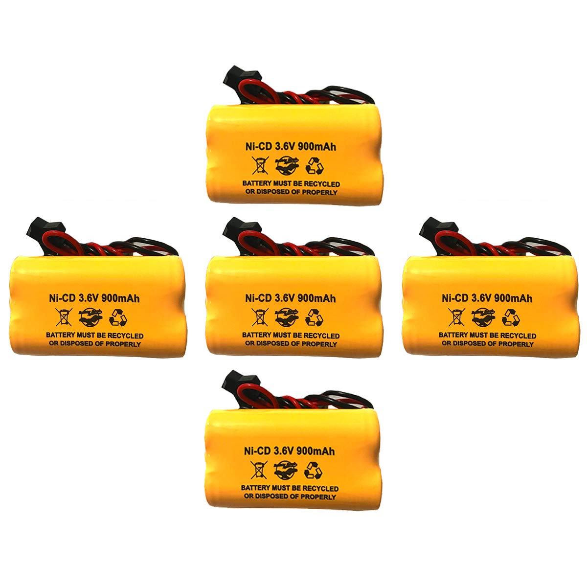 (5 Pack) ELBB001 ELB-B001 AA900MAH 0253799 ANIC1566 3.6v 900mah Emergency/Exit Light NiCad Battery Replacement