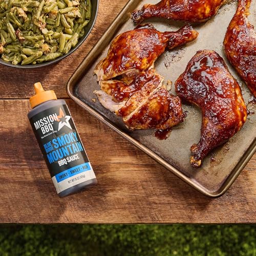 Image of MISSION BBQ BBQ Sauce, Blue Ridge Smoky Mountain, A Rich Barbecue Sauce That Is Perfect For Adding A Smoky, Sweet Flavor to Chicken, Pulled Pork and Seafood, 15 oz (Pack of 6)