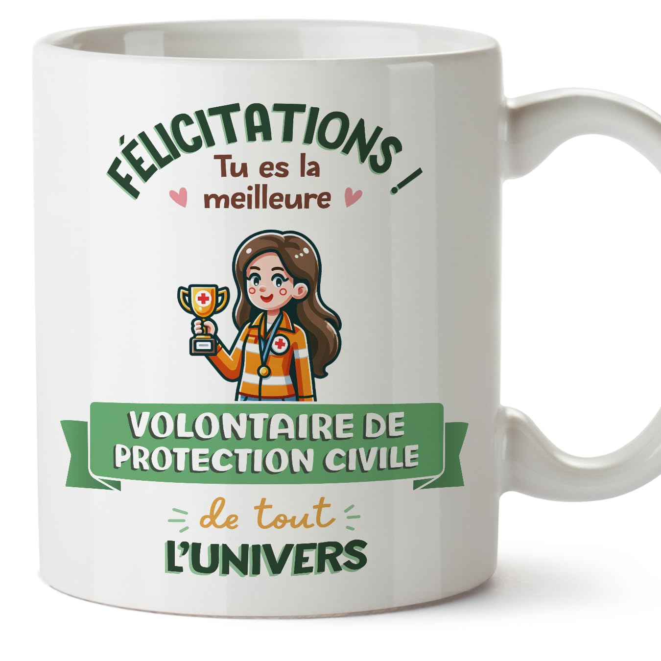 MUGFFINS Civil Protection Volunteer Woman Mug - in French - Meilleur Univers Trophée - Funny Gift for Colleagues - Ceramic 11oz Mug — image 1