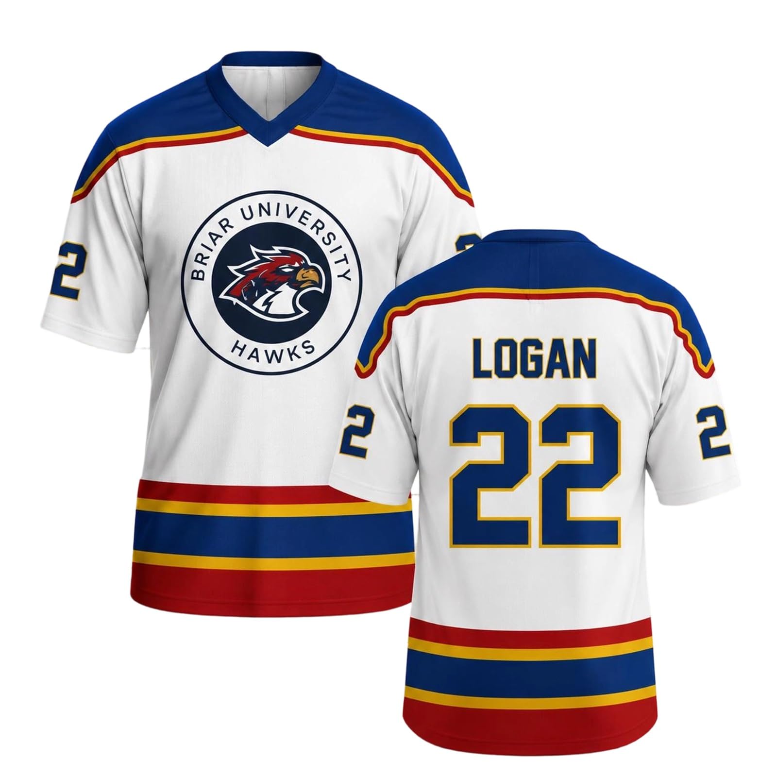 Off Campus Merch Briar University Merch Graham 44 Logan 22 Tucker 46 Di Laurentis 66 Hockey Jersey Womens Off Campus Shirt V Neck Short Sleeve Jersey Shirts for Fans 01-Turquoise M