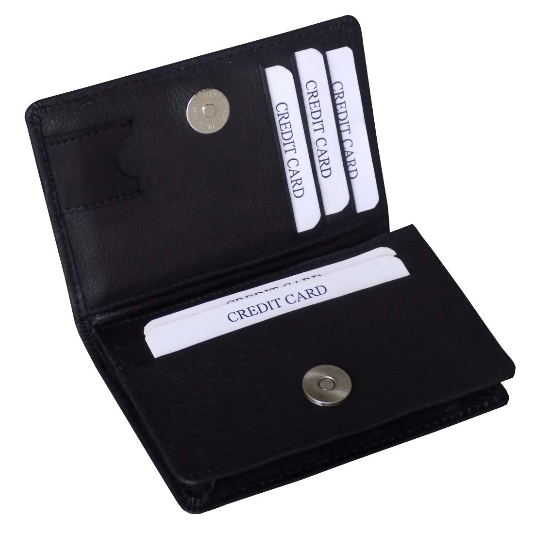 style98 Men's, Women's, Boys, Girls Shoes Leather ATM Credit Card Holder Wallet (Black)-picture-17