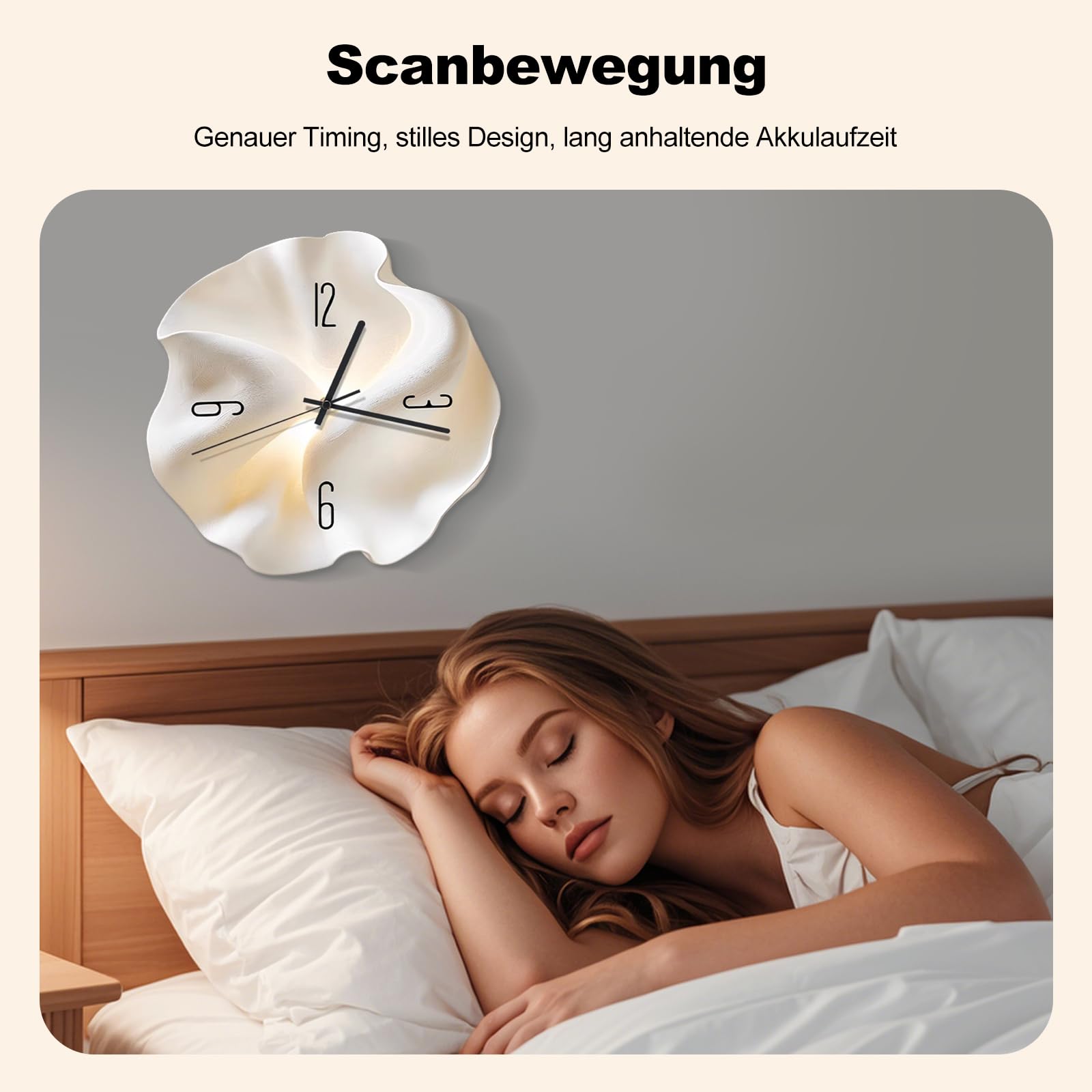 Ergocar Wanduhr, Art-Deco Ohne Tickende Sounds Modernes Kristallporzellan Dreidimensionales Zifferblatt Für Wohnzimmer, Schlafzimmer, Studium, Bürodekoration