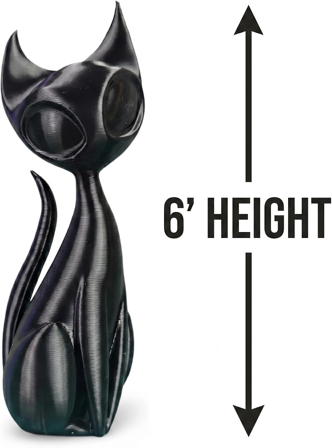 Miniature Atomic Cat Sculpture, Black image 3