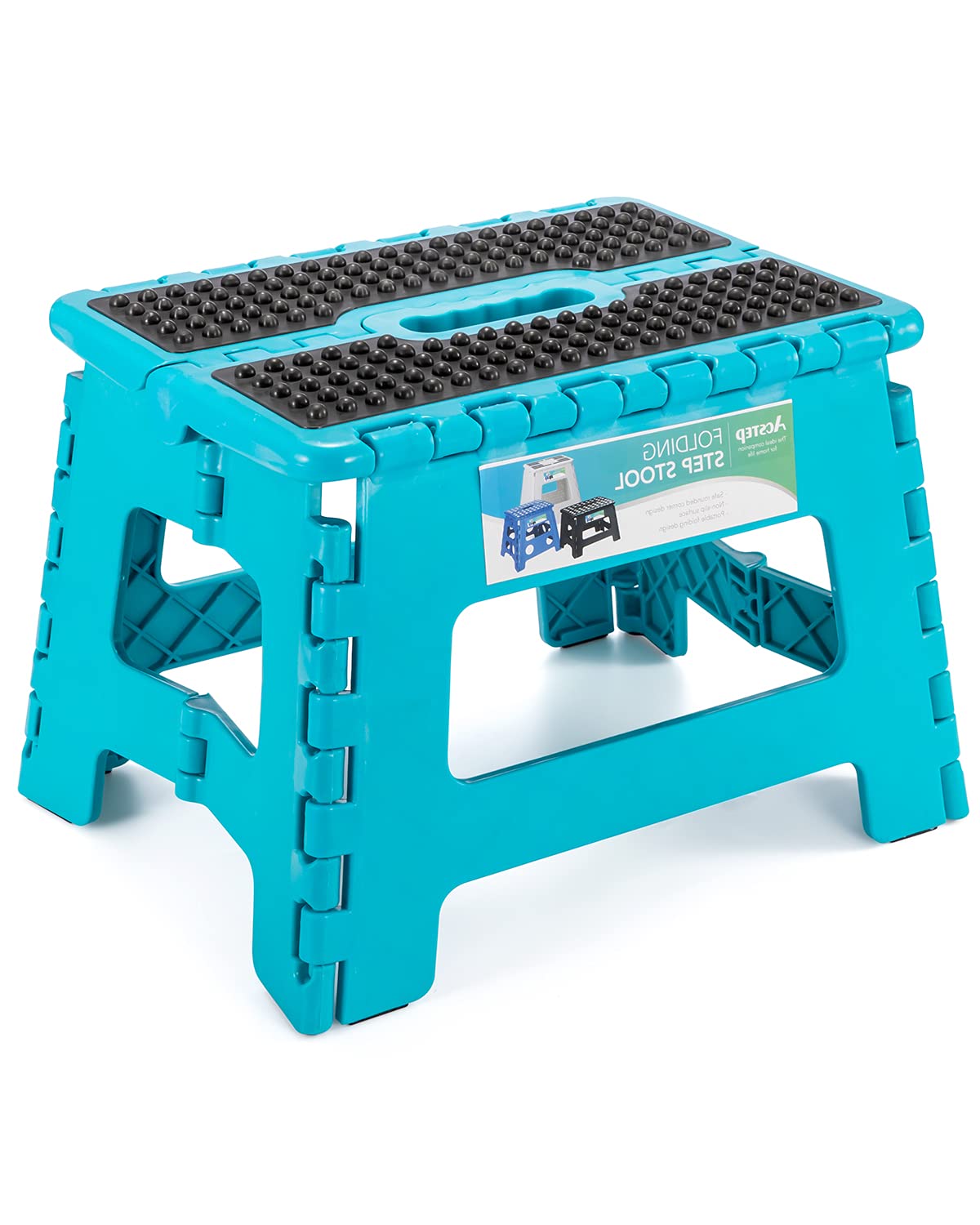 ACSTEP Folding Step Stool 9 inch Height Non-Slip Step Stool for Kid and Adult,Premium Heavy Duty Foldable Stool Kitchen Garden Bathroom Stepping Stool (Blue,1 Pack)