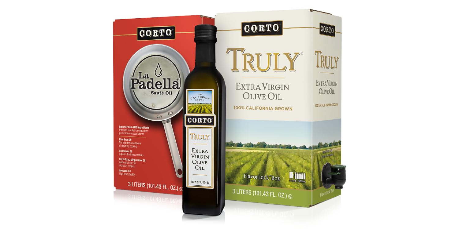 Corto TRULY Extra Virgin Olive Oil 3 Liter Cold-Extracted 100% California | EVOO in FlavorLock Bag-in-Box with Easy-Pour Spigot Stays Fresh COOC Certified 101.43 Fl Oz Aromatic product thumbnail 3