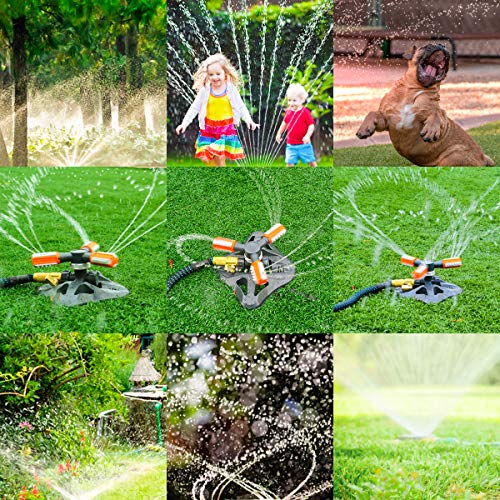 Sprinklers for Garden, Kids, 2020 Upgraded Automatic Water Irrigation System with Flow Control 360° Rotating Water Sprinkler for Outdoor Play, Yard and Lawn - Thumbnail 5