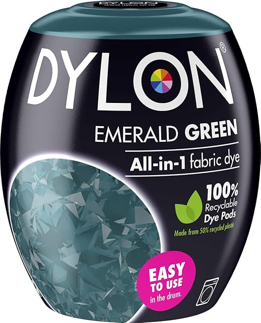 DYLON Washing Machine Fabric Dye Pod for Clothes & Soft Furnishings, 350g  Emerald Green