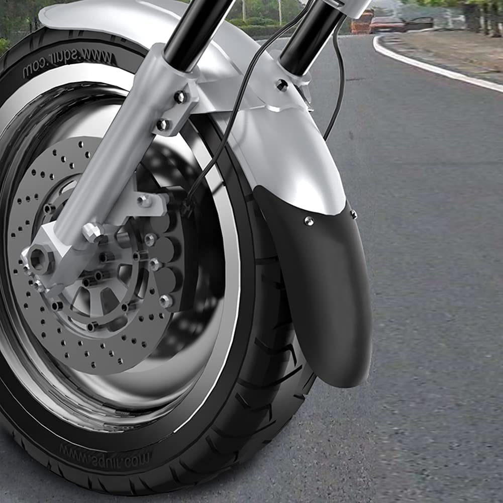Motorrad Schutzblech, Universal Edelstahl Front Fender Spritzschutz für Regen und Schlamm, Schwarz für GN125 GN250, Premium Schutzblech Motorrad Fahrer Sport & Freizeit