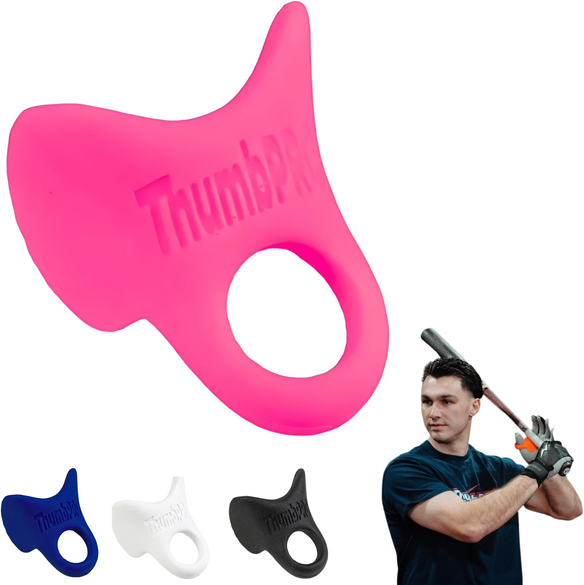 ThumbPRO Baseball Thumb Guard - Batting Aid & Grip Enhancer - Reduces Sting, Improves Swing - for Baseball & Softball - All Levels, Left/Right Hand - 3 Sizes