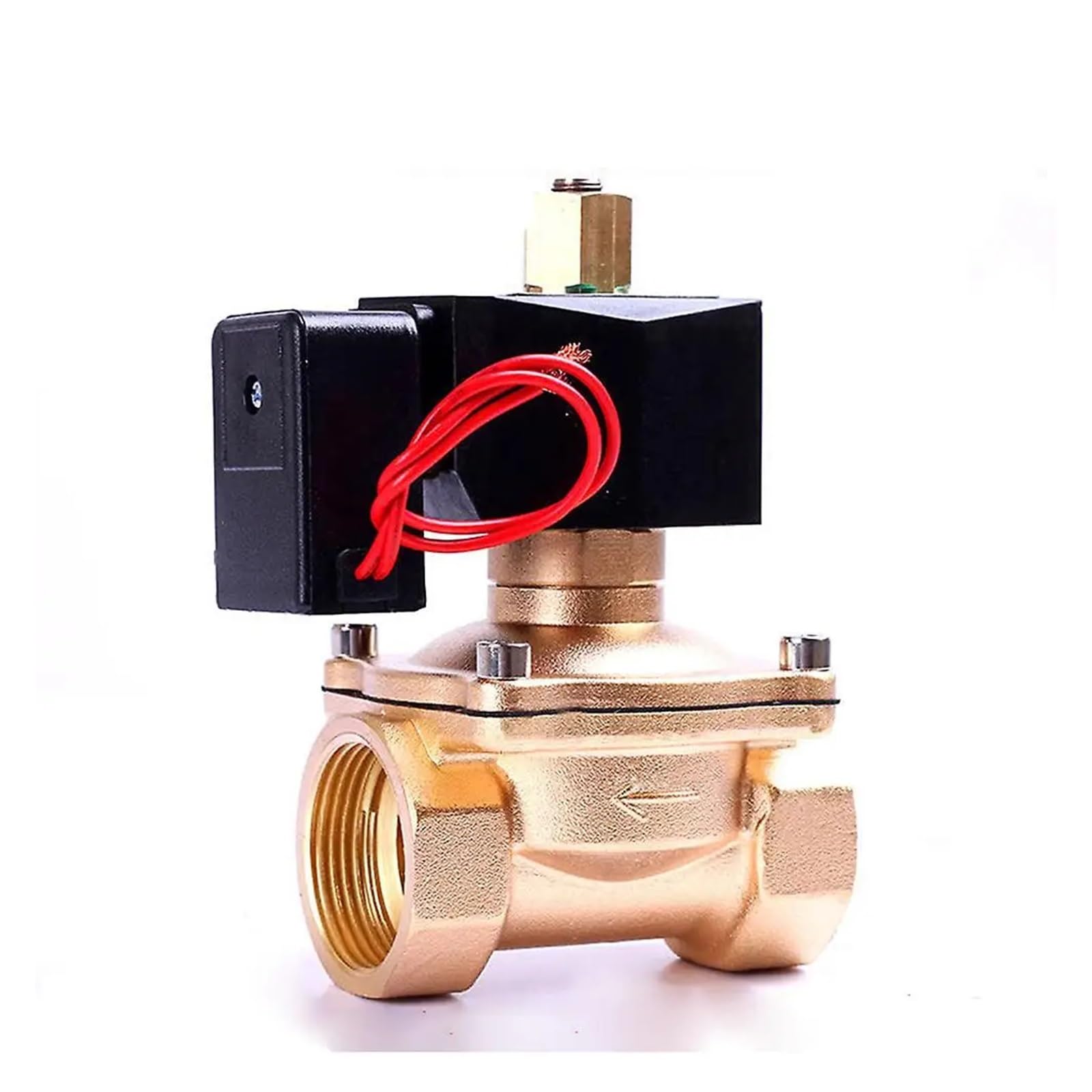 Huuoqiwy 36895 1-1/4'' Brass Non-Hot Normally Open Solenoid Valve 220V Solenoid Valve For Long-Time Working(Ac220)