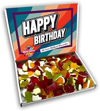 Jelly Sweet Mix Gift Box Happy Birthday Hamper RETRO BIRTHDAY FRONT