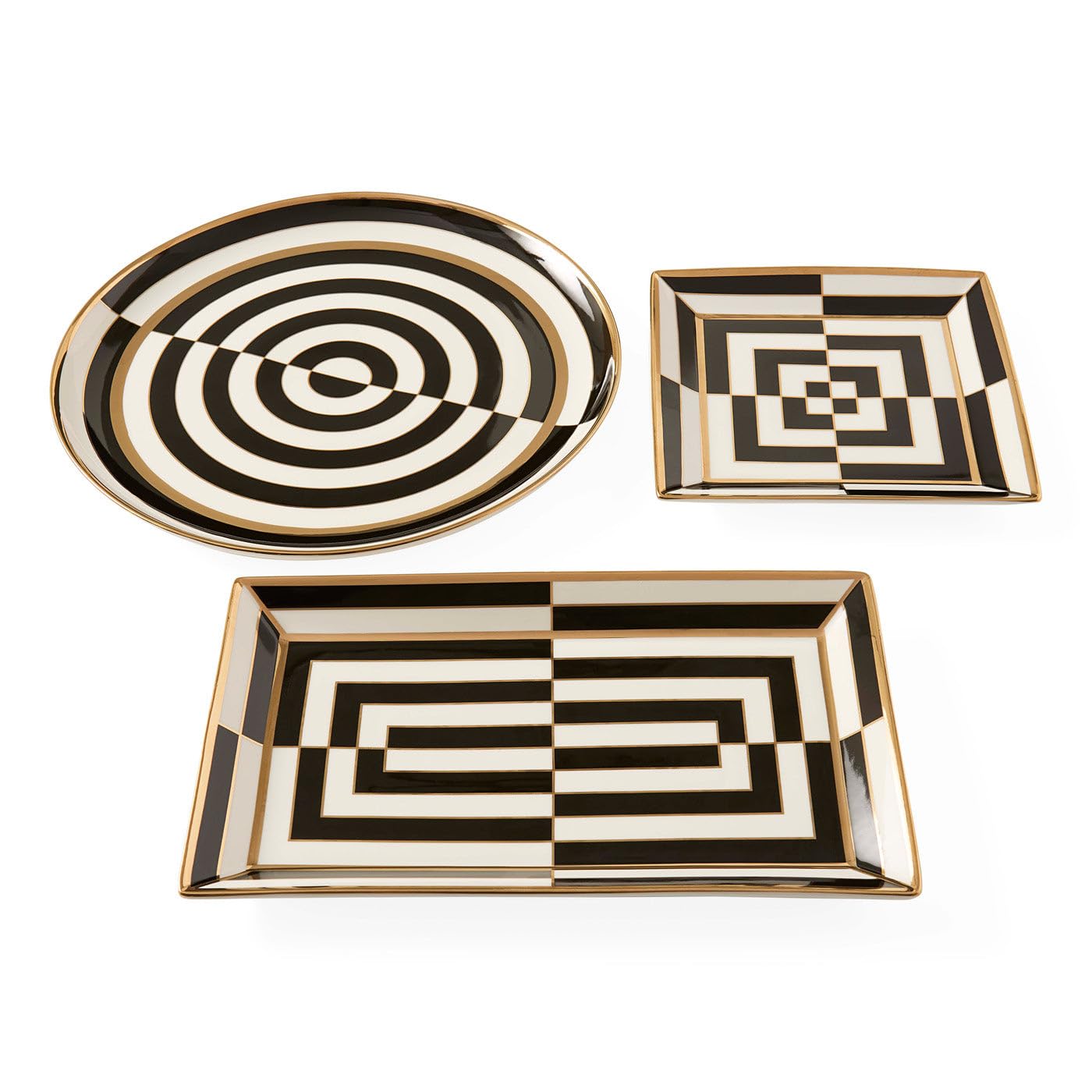 Jonathan Adler Bandeja de servir retangular Op Art : Amazon.com.br