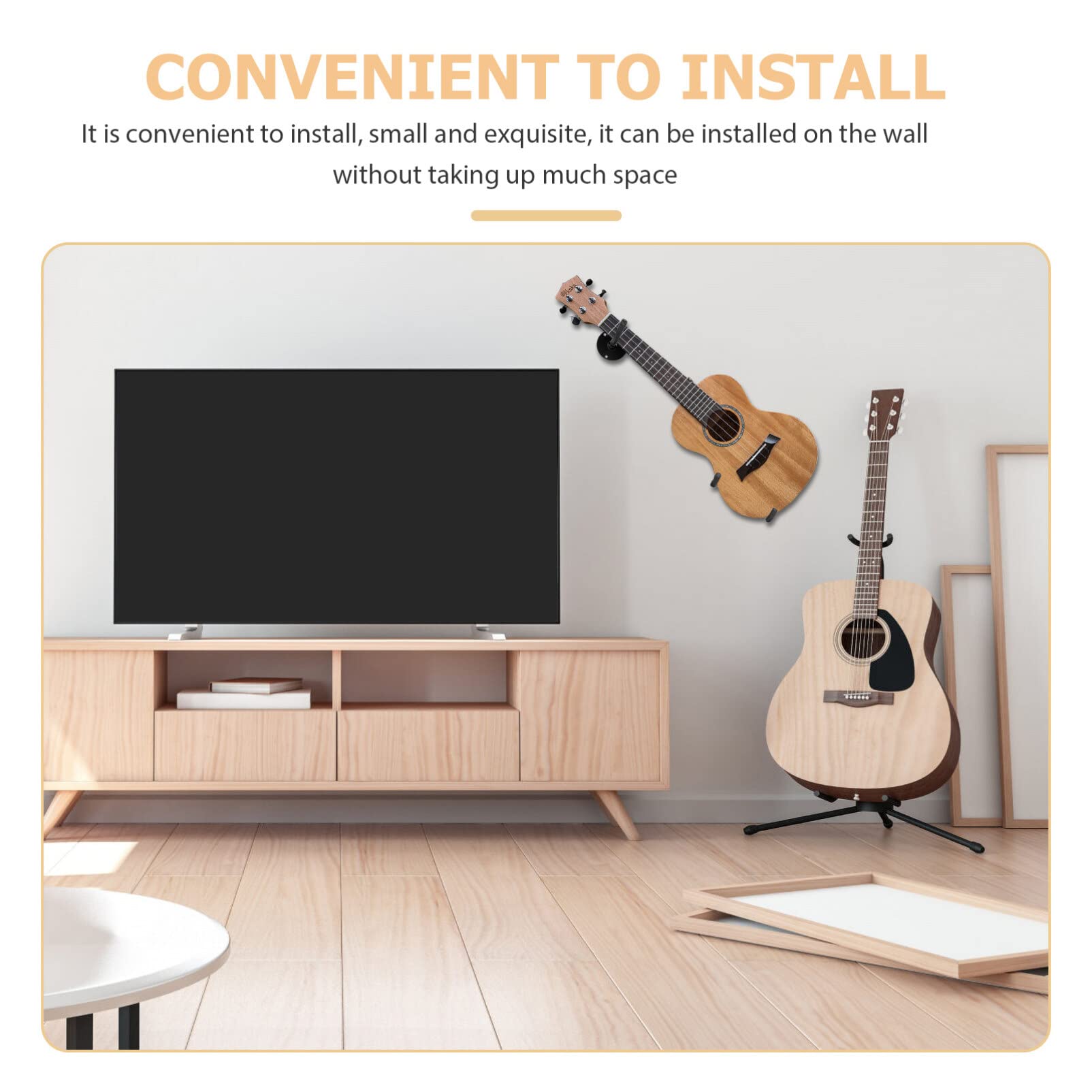 Mikinona 1set Supporto Da Muro Per Chitarra Metallo Gancio Orizzontale Per Esposizione Di Chitarre Elettriche Acustiche e Ukulele Facile Installazione Con Kit Di Viti Inclusi Resistente e