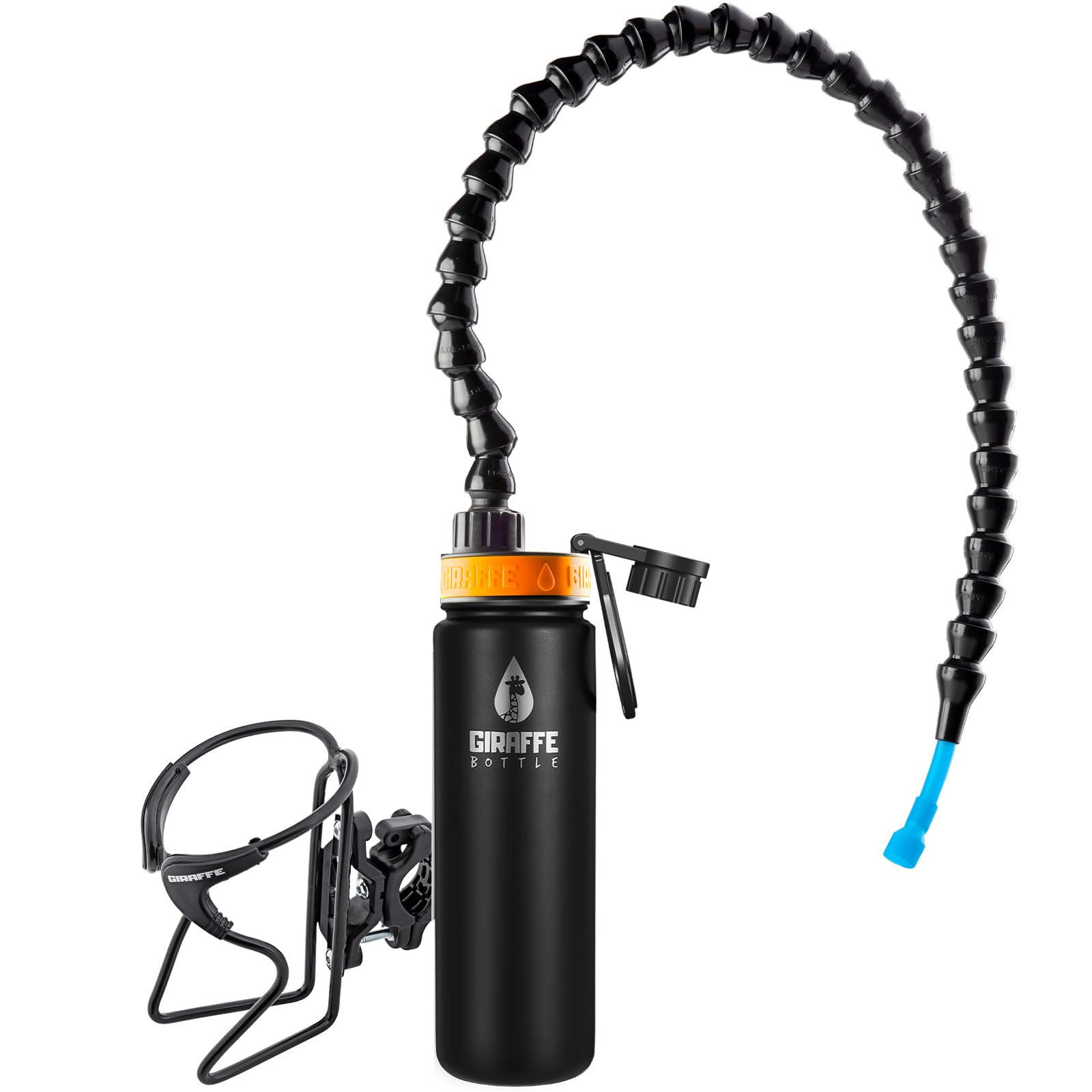 Tower XL Hands Free Drinking System, Insulated Stainless Steel Bottle, with Round Tube Mounted Bottle Holder (Length 30 in / 76 cm)