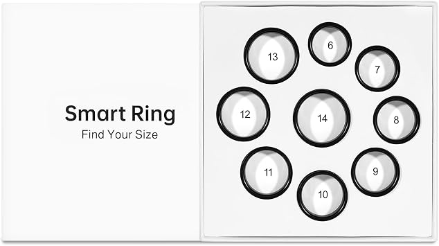 Smart Ring Sizing Kit The Smart Ring Not Standard US Ring Sizes Measurement of Finger Size Before You BuyTar Black, Size 6-13
