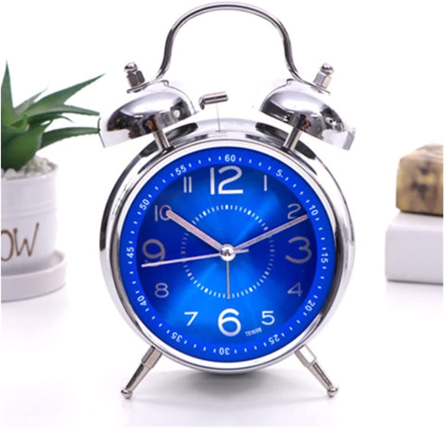 SBZIOJHDR alarm clock, alarm clocks bedside for bedrooms,Metal Alarm Clock Student Luminous Mute Creative Simple Bedside Super Silent