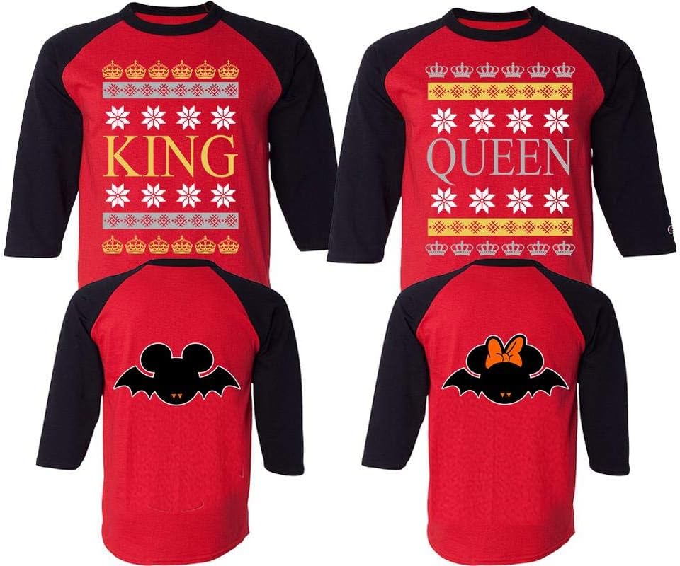 King and Queen Christmas Couple Shirts, Disney Tshirts, Matching Couple Shirts