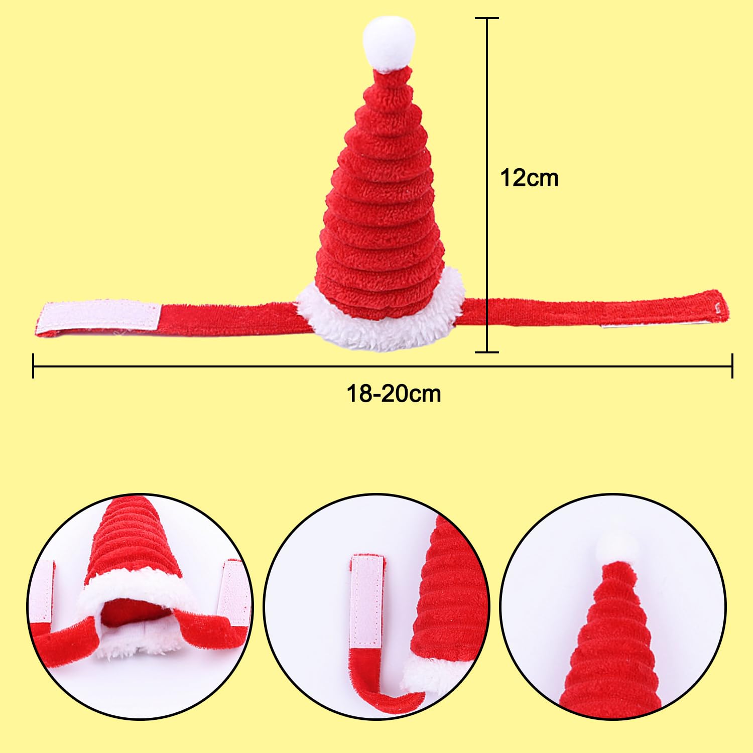 RmKbe 3 Pieces Hamster Christmas Hat Small Pet Christmas Headwear Santa Hamster Hat Hamster Cosplay Costume Cap for Hamster Guinea Pig - Image 2