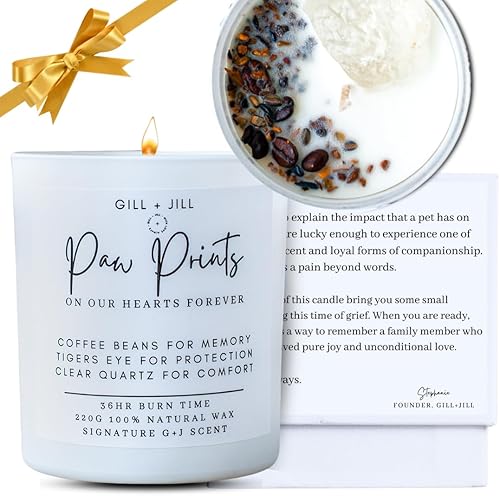 Paw Prints - Vela conmemorativa para mascotas, regalo de condolencia por pérdida de mascotas, monumento conmemorativo para gatos, regalos