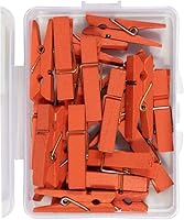 Vista 61 de JAM PAPER Wood Clip Clothespins - Small - 7/8 Inch - White - 50 Clothes Pins/Pack