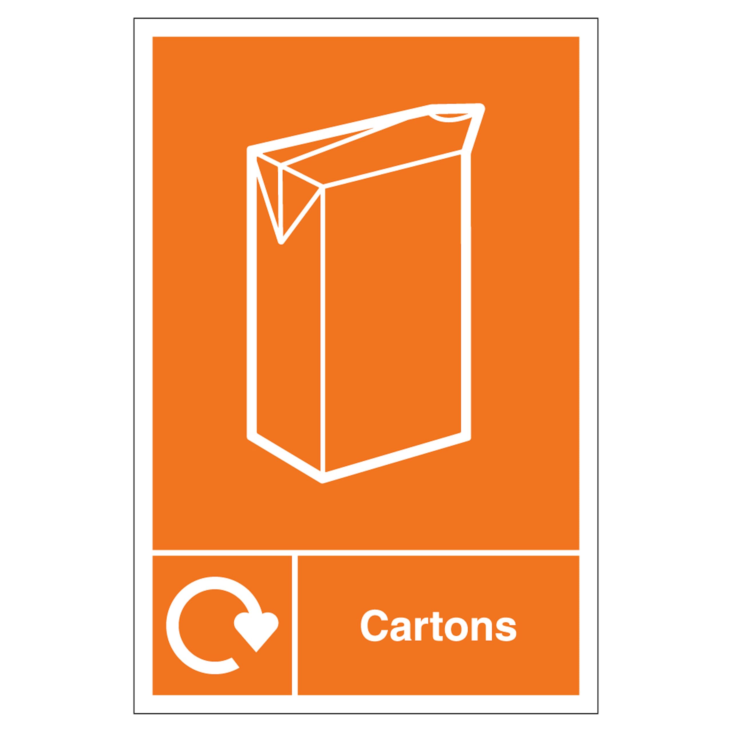 V Safety WRAP - Cartons Recycling 210 x 297 mm (A4) - 2mm Rigid Plastic Safety Sign